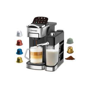 omnex ox pro2 kapsel und gemahlene kaffee espressomaschine 20 bar druck milchaufschäumer für latte & cappuccino